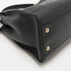 Fendi Black Leather Medium Peekaboo Top Handle Bag