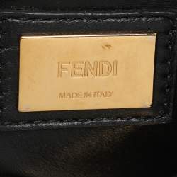 Fendi Black Leather Medium Peekaboo Top Handle Bag