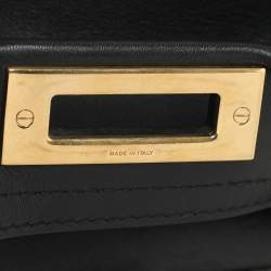 Fendi Black Leather Medium Peekaboo Top Handle Bag