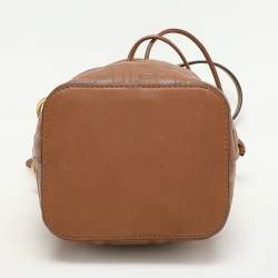 Fendi Brown Leather Mini Mon Tresor Drawstring Bucket Bag
