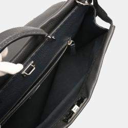 Fendi Grey Leather Peekaboo Fit Handbag 