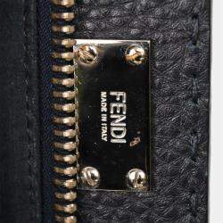 Fendi Grey Leather Peekaboo Fit Handbag 