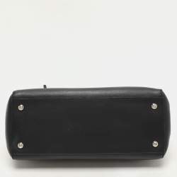 Fendi Black Leather Dotcom Top Handle Bag
