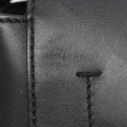 Fendi Black Leather Dotcom Top Handle Bag