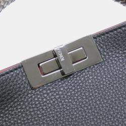 Fendi Black, Red Leather Peekaboo I See You Medium Handbag
