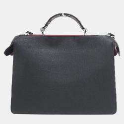 Fendi Black, Red Leather Peekaboo I See You Medium Handbag
