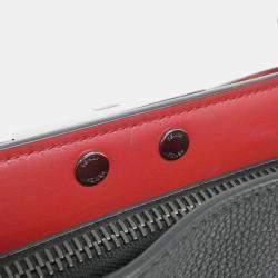 Fendi Black, Red Leather Peekaboo I See You Medium Handbag
