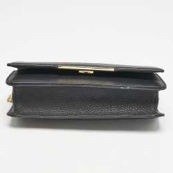 Fendi Black Leather Tube Wallet on Chain