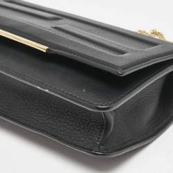 Fendi Black Leather Tube Wallet on Chain