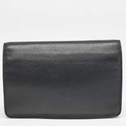 Fendi Black Leather Tube Wallet on Chain