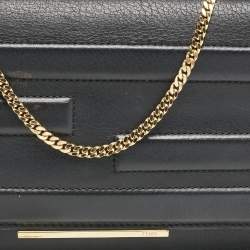 Fendi Black Leather Tube Wallet on Chain