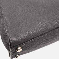 Fendi Gray Leather Peekaboo Handbag