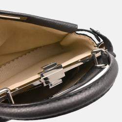 Fendi Gray Leather Peekaboo Handbag