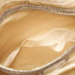 مملوكة مسبقًا Fendi Beige/White FF Canvas and Lizard Embellished Mama Baguette Bag