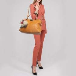 Fendi Tan Leather Large Peekaboo Top Handle Bag