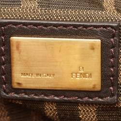 Fendi Tan Leather Large Peekaboo Top Handle Bag