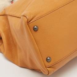 Fendi Tan Leather Large Peekaboo Top Handle Bag