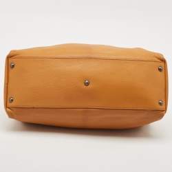 Fendi Tan Leather Large Peekaboo Top Handle Bag