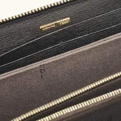 Fendi Black Leather Elite Zip Continental Wallet