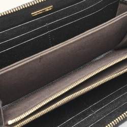 Fendi Black Leather Elite Zip Continental Wallet