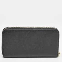 Fendi Black Leather Elite Zip Continental Wallet