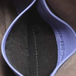 Pre Owned Fendi Purple/Gold Satin Crystal Studded Fur Micro Baguette Bag