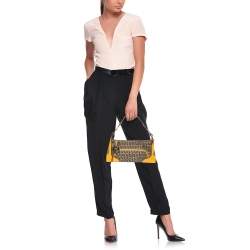 Fendi Yellow/Brown Zucchino Canvas and Leather Small Chef Pocket Shoulder Bag