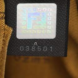Fendi Yellow/Brown Zucchino Canvas and Leather Small Chef Pocket Shoulder Bag