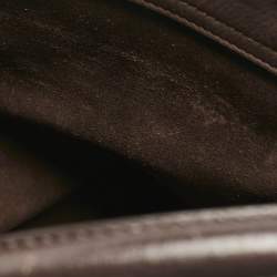 Fendi Dark Brown Leather Large Peekaboo Top Handle Bag