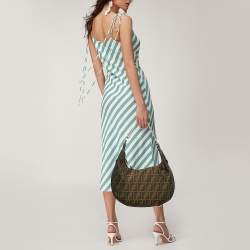 Pre Owned Fendi Tobacco Zucca Canvas Chef Chain Hobo