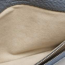 Fendi Light Blue Selleria Leather Front Zip Wallet Organizer