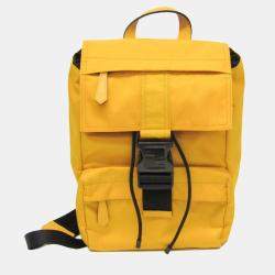 Fendi Yellow Nylon Fendines Sling Backpack