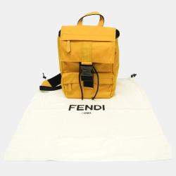 Fendi Yellow Nylon Fendines Sling Backpack