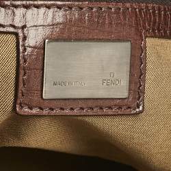 Fendi Tobacco Zucca Canvas Medium Chef De Jour Bag