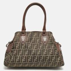 Fendi Tobacco Zucca Canvas Medium Chef De Jour Bag