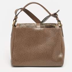 Pre Owned Fendi Tricolor Leather and Calf Hair Anna Shoulder Bag