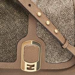 Pre Owned Fendi Tricolor Leather and Calf Hair Anna Shoulder Bag