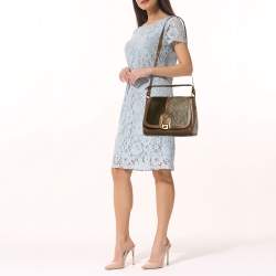 Pre Owned Fendi Tricolor Leather and Calf Hair Anna Shoulder Bag