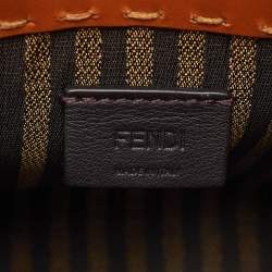 Pre Owned Fendi Brown Leather Sunshine Mini Tote