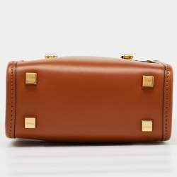 Pre Owned Fendi Brown Leather Sunshine Mini Tote