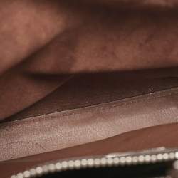 Pre Owned Fendi Brown Leather Medium Whipstitched Peekaboo Top Handle Bag