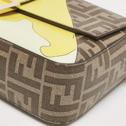 Fendi Multicolor Zucca Coated Canvas and Leather Inlay Baguette Bag