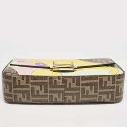 Fendi Multicolor Zucca Coated Canvas and Leather Inlay Baguette Bag