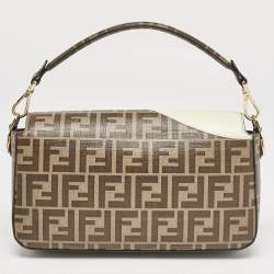 Fendi Multicolor Zucca Coated Canvas and Leather Inlay Baguette Bag