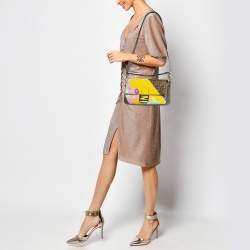 Fendi Multicolor Zucca Coated Canvas and Leather Inlay Baguette Bag