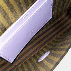 Pre Owned Fendi Purple Satin Baquette Phone Pouch Bag