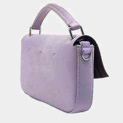 Pre Owned Fendi Purple Satin Baquette Phone Pouch Bag