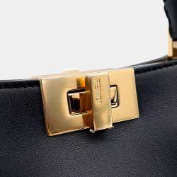 Pre Owned Fendi Black Leather Peekaboo Essentially Mini bag