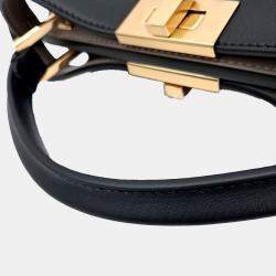 Pre Owned Fendi Black Leather Peekaboo Essentially Mini bag