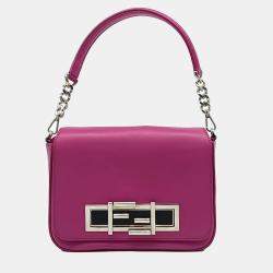 Fendi Pink Leather Baguette Cross Bag